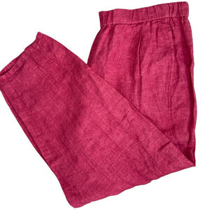 Eileen Fisher Womens XL Pink Geranium Washed‎ Organic Linen Lantern Pants NWT